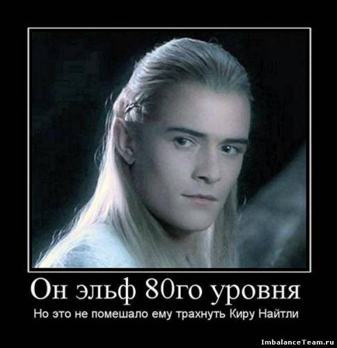 Демотиватор: Он эльф 80го уровня