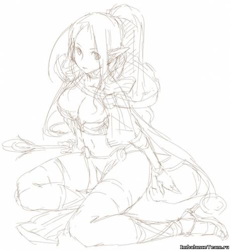 Фан Арт: Lineage 2 Эльфийка рисунок карандашом