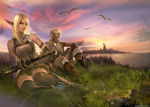 Фан Арт: Эльфы на берегу